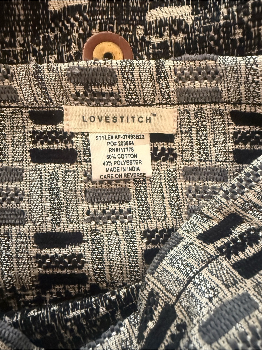 lovestitch Black & White Textured Woven Top - Picture 2 of 4